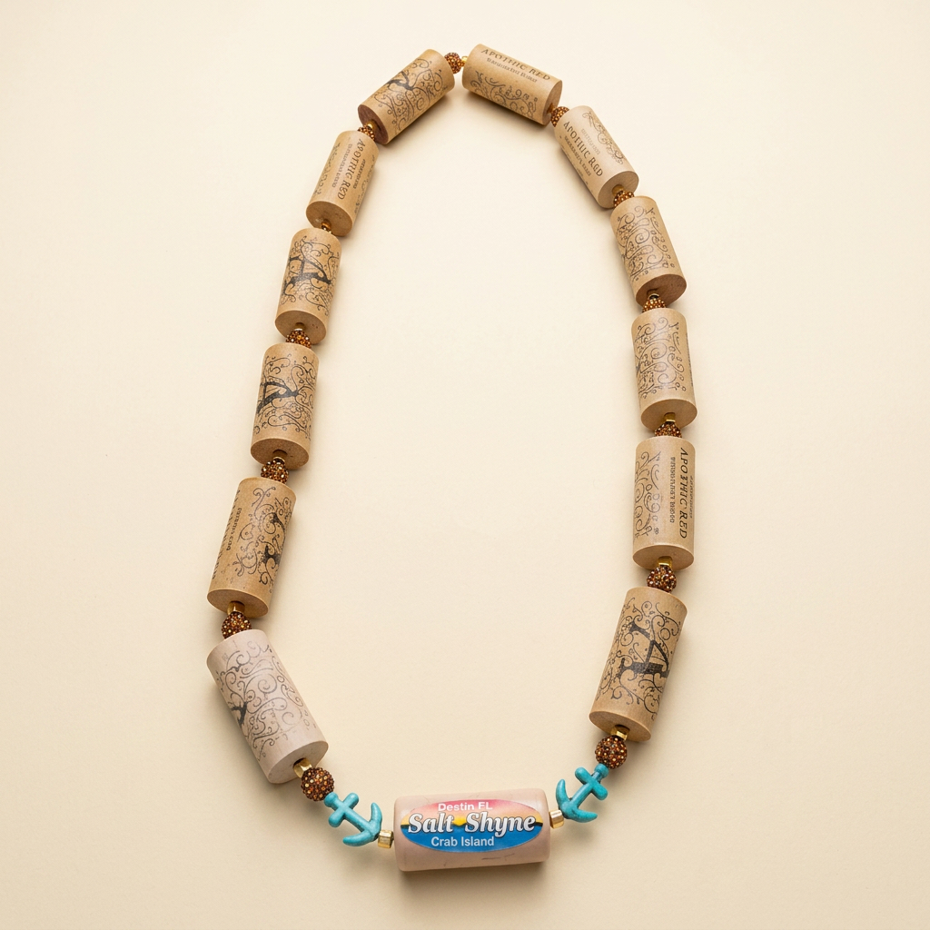 Red Wine Anchor Cork Necklace