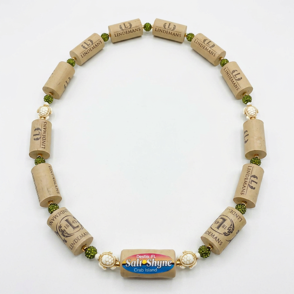 Sea Turtle Olive Cork Necklace